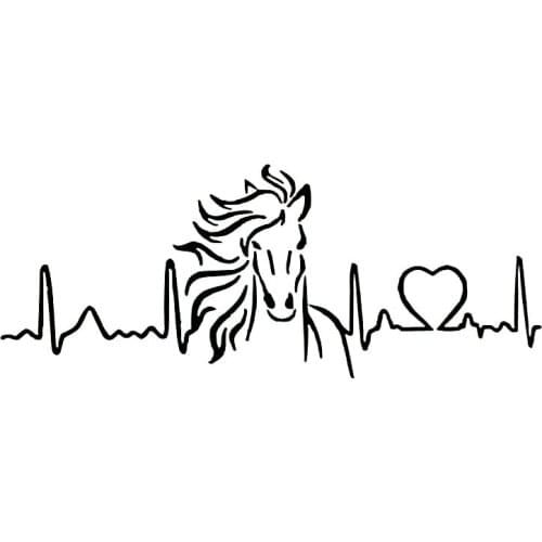 Car Sticker Horse Heartbeat Lifeline Animal Model Decal Pvc Creative Exterior Body Decoration High Quality Waterproof Sticker