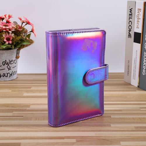 New 2021 A6/A5 Macaroon Laser Color PU Leather DIY Binder Notebook Cover Diary Agenda Planner Bullet Cover School Stationery