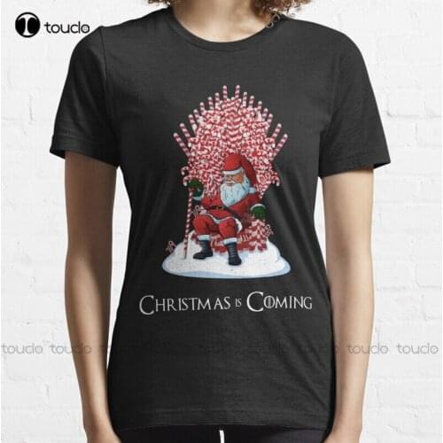 New Christmas Is Coming Santa Candy Cane Throne T-Shirt T-Shirt Gym Shirts For Men S-3Xl Unisex
