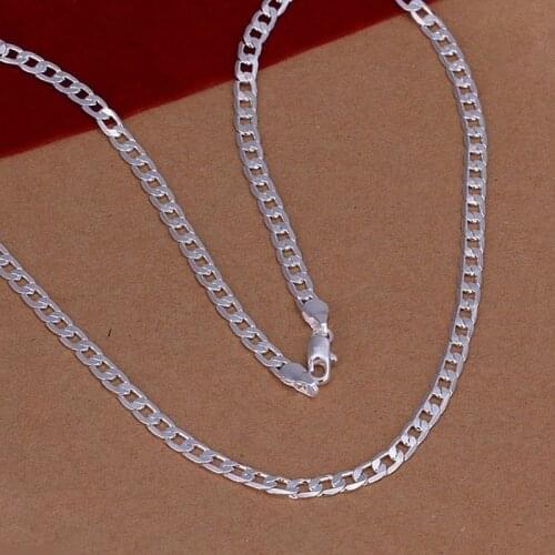 16-30inch 925 Sterling Silver necklace exquisite noble luxury gorgeous charm fashion charm 4MM chain women men necklace jewelry