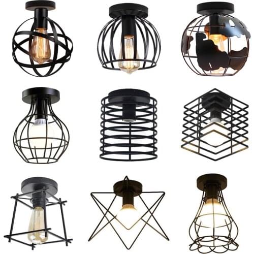 Modern Nordic Minimalism Black Led Ceiling Light for Home Corridor Bedroom Decor Kitchen Interior Loft Square Round Star E27