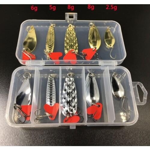 10pcs / lot DD spoon fishing wobblers lure 2.5-8g metal fishing lure spinnerbait hard lures artificial Rotary Sequins Perch Pike