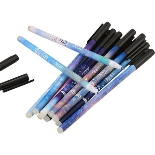 6 pcs/lot Erasable Pen Twelve Constellations Erasable Gel Pen Blue Ink Pen Promotional Office Stationery School Supply