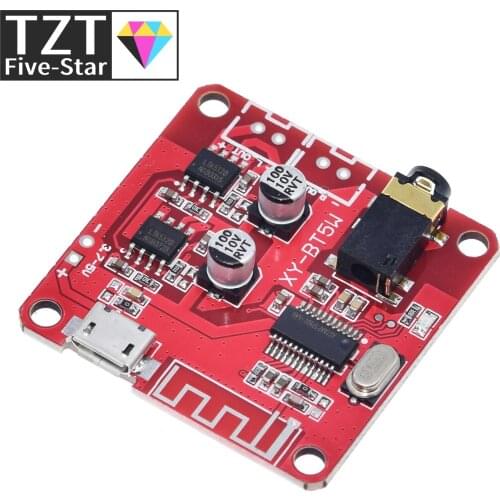 TZT XY-BT5W DC 3.7~5V Bluetooth 5.0 Audio Receiver 5w+5w Stereo Power Amplifier Board