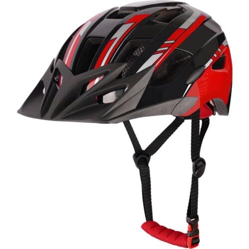 Bicycle Helmet Anti-Shock Breathable Safety Cool Color Helmet Protective Hat with Caution Light for Cycling Skateboarding