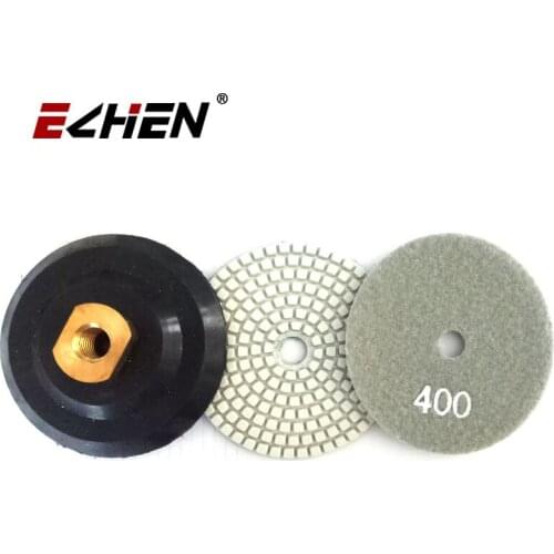 High quality 4inch White squares flexible wet diamond polishing pads granite marble quartz stone polishing discs