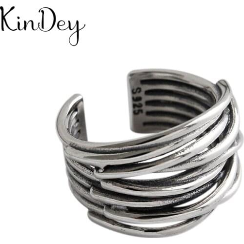 Personality Gothic Vintage Multi-layer Chain Rings For Women Bridal Wedding Engagement Punk Resizable Antique Rings Rock Jewelry