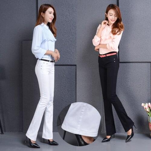 Spring and summer leisure women Slim long pants temperament wide leg micro-bell pants TB7191