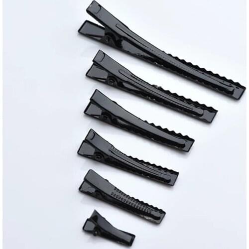 100 Pcs Balck Crocodile Clips Diy Hair Clips Hair Styling Tool Hair Accessories Metal Hairpin Cable Lead Testing Alligator Clips