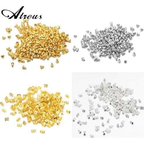 100 pcs/lot Anti-allergic Metal Earring Back Plug Cap DIY Jewelry Accessories Stud Earrings Plugging Component Wholesale