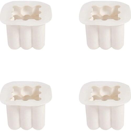 4 Pack Candle Mold Silicone Homemade Beeswax Mould, Hand Soap Making Supplies, Resin Crystal Clay Tools