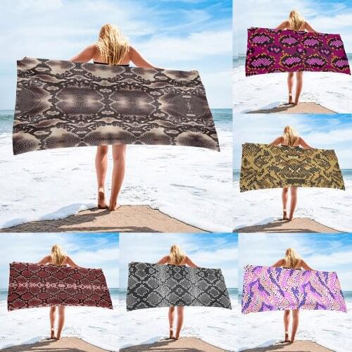 Kids Adult Bath Towel Snake Python Skin Prints Quick Dry Travel Face Hair Blanket Absorbent Beach Towels Swimming Camping Toalla