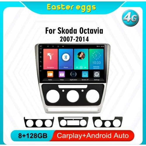 Eastereggs 2 Din 10.1 inch android for Skoda octavia 2007-2014 full touch car multimedia Wifi gps navigation system Car Radio