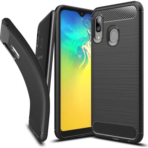 Carbon Fiber Case For Samsung Galaxy A20E Cover TPU Drawing Material Phone Case For Galaxy A20E 360 Full Protective Fundas