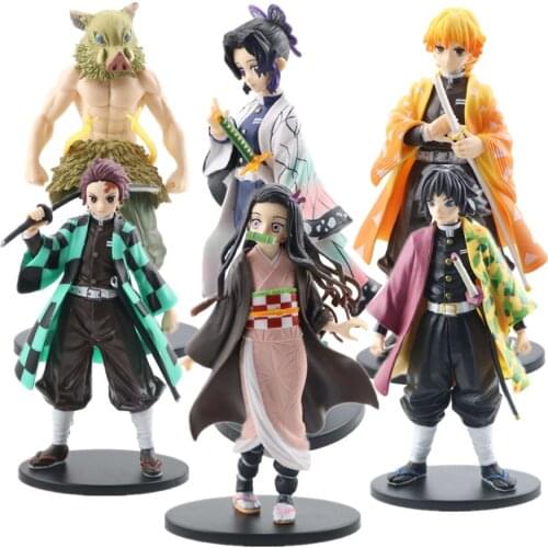 Anime Demon Slayer Kimetsu no Yaiba Action Figure Toys Tanjirou Nezuko Inosuke figurine Demon blade figures Model Doll Toys