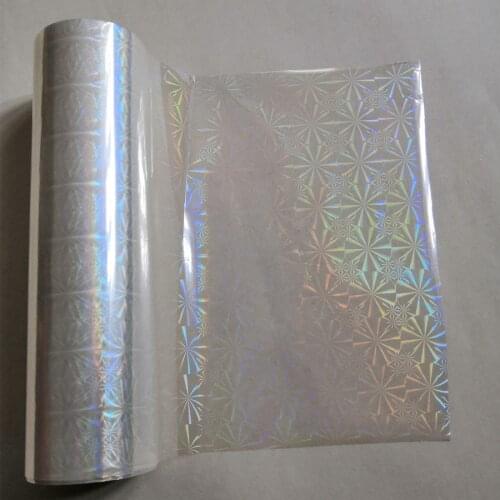 Holographic foil transparent chrysanthemum pattern stamping foil hot press on paper or plastic transfer film