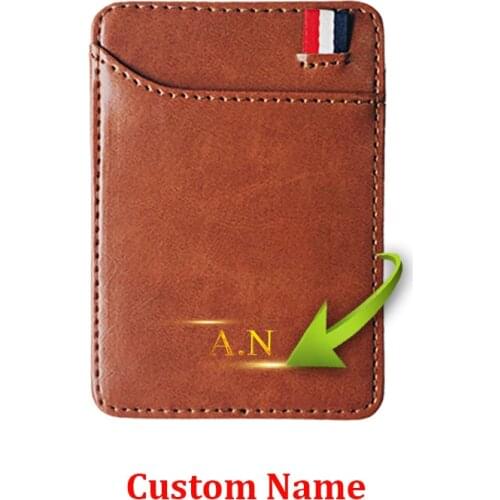 1pc Personalized Custom Slim Mens Magic Wallet Korea Designer Credit Card Holder Men Money Clips Card Purse Documents Wallet