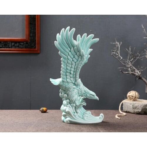 Ceramic Dapeng Spread Eagle Tabletop Decoration Lucky Feng Shui Office Crafts Decoration