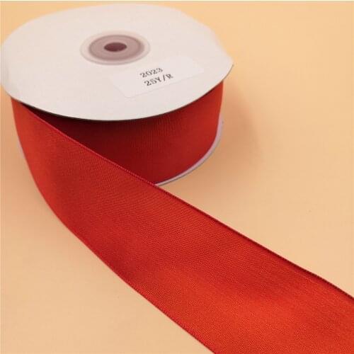 38MM Wire-Edge Ribbon Solid Satin Taffeta for Wedding Bow Birthday Decoration Chirstmas Gift DIY Wrapping 25Yards N2023