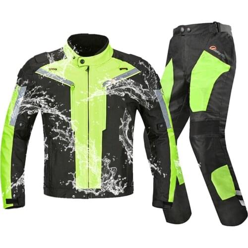 Summer Motorcycle Jacket All season Moto Jacket + Pants Suit Breathable Waterproof Cold-protection Motorbike Clothing Set Armor