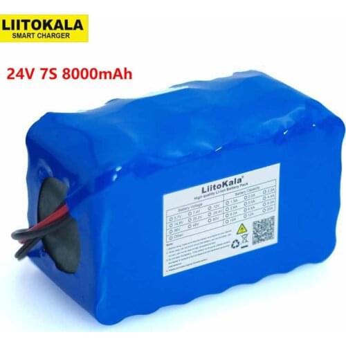 LiitoKala 24V 7S4P 8000mAh high power 8AH 18650 Lithium Battery pack with BMS 29.4V Electric bicycle electric car backup power