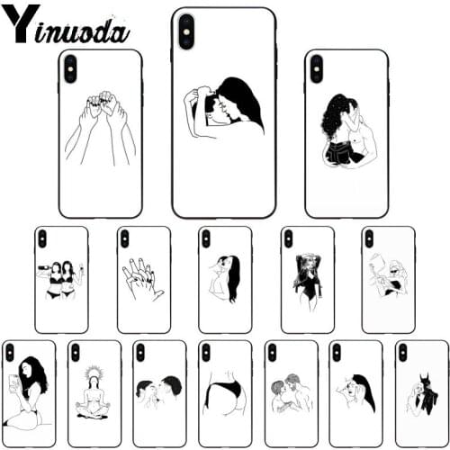 Yinuoda Minimalist style series lines art TPU Soft Phone Case for iPhone 8 7 6 6S Plus X XS MAX 5 5S SE XR 11 11pro max Cover