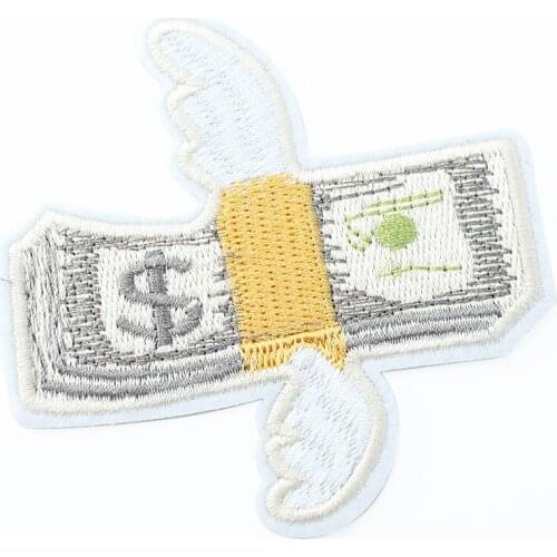 Flying Money (Size:7.8x7.9cm) Patches Cloth Patch Embroidered Cute Badges Hippie Iron On Cartoon Patches For Clothes Sticker