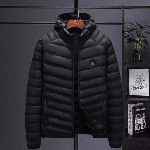 ANSZKTN NEW Heated Vest Jackets USB Heating Hooded Cotton Coat Hunting Thermal Warmer Jacket Winter Long Sleeve Clothings