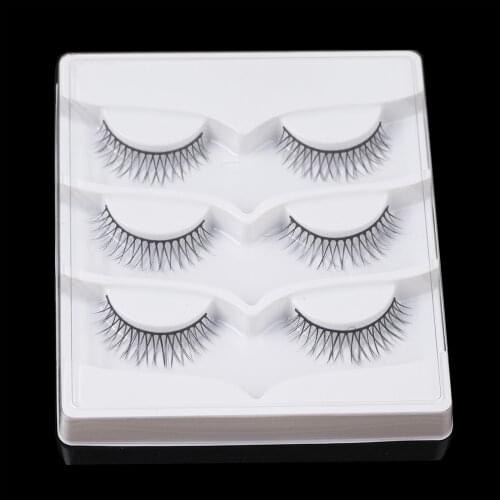 NEW 3 pairs Manual Short False Eyelashes 3D multi-layer Cross Messy Natural Eye Lashes Daily Dating Makeup Fake Eyelashes