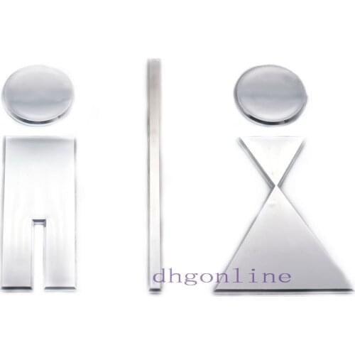 One or 2 sets 180x90mm Door Sign Restroom Acrylic Men Women Washroom Modern Signage Plaque Wall Stickers Toilet Door