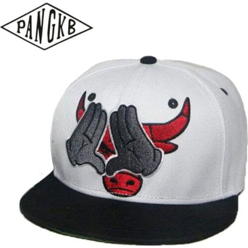 PANGKB Brand BULL CAP white Hip-Hop travel basketball sports snapback hat for men women adult outdoor casual sun baseball cap