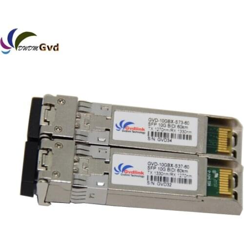 A Pair HW SFP-10G-BXD6 and SFP-10G-BXU6 Compatible 10G BiDi SFP+ 60km Transceiver Module