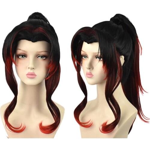 Demon Slayer Kimetsu no Yaiba Kokushibou Michikatsu Tsugikuni Yoriichi Ponytail Wig Cosplay Costume Heat Resistant Hair Wigs