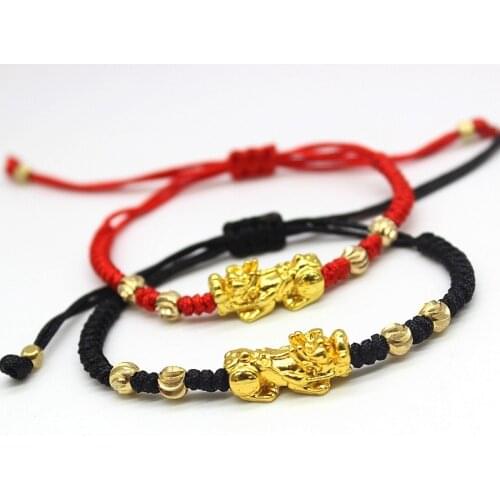 PiXIU Braided Rope Bracelet Transport Luck Wealth Ancient Animal Feng Shui Couple Bracelet Buddhist Blessing Beads For Jewelry