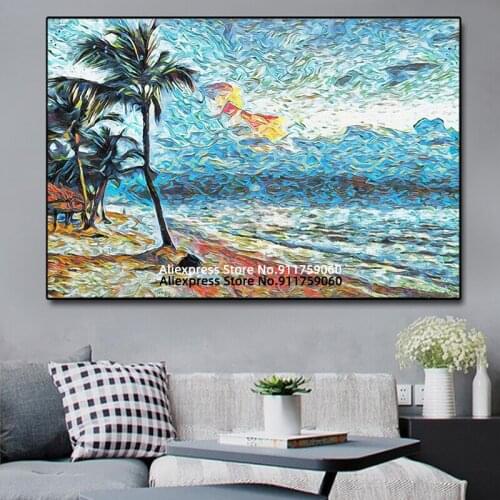 Punta Cana Beach Paradise Landscape Scene Art Photo Poster Print Canvas oil Painting for Living Room Bedroom Wall Art Home Decor