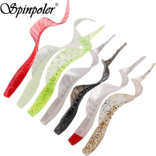 10pcs/Pack 65mm 1.7g Flexible Soft Grub Fishing Lure With Long Tail Artificial Grub Soft Bait Worm 7 Colors Fishing Baits