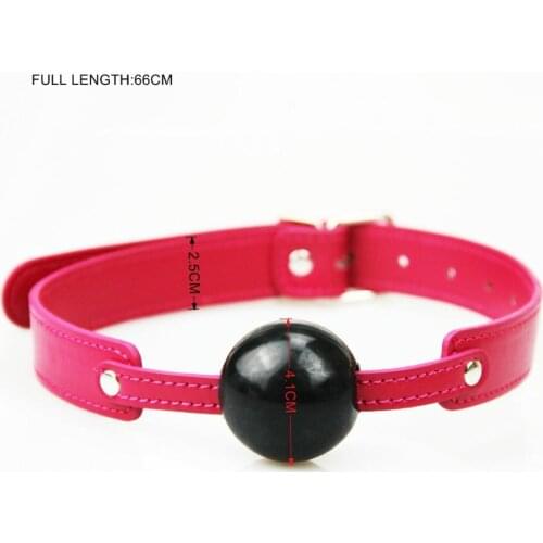 Candiway Adjustable Leather Belt With Soft Mouth Oral Ball Gag Bondage Restraint Erotic Toys For Couple