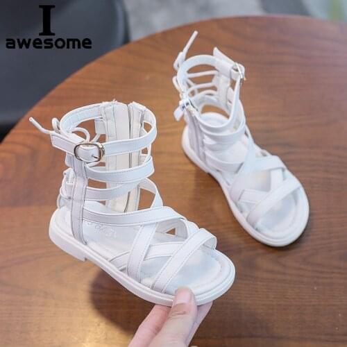 Summer Fashion Roman Boots High-top Girls Sandals Kids Gladiator Sandals Toddler Child Sandals Girls Princess Roman Beach Shoes