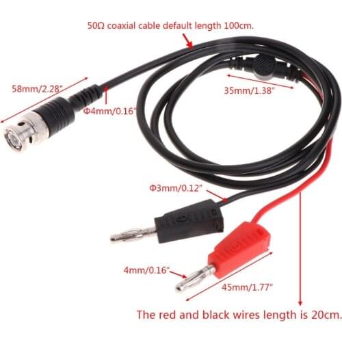 BNC Q9 to Dual 4mm Stackable Banana Plug with Socket Test Leads Probe cable 1m