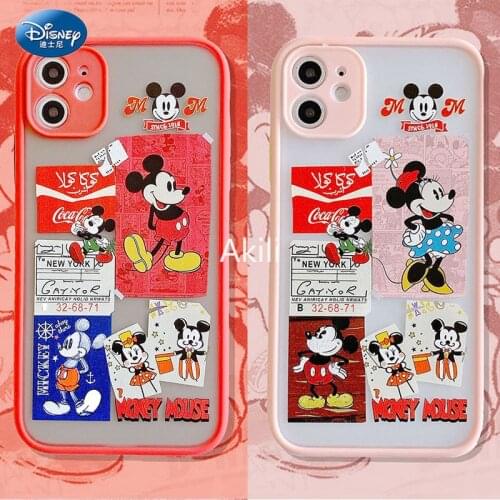 Minnie Mickey iPhone Disney Case 3D Silicone Square Waterproof Protector Cases for iPhone 11 12 PRO MAX X XS XR