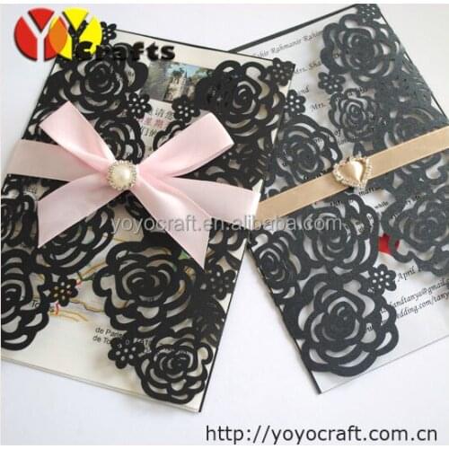 Rose birithday party invitations wedding supply laser cut Wedding Invitation Cards