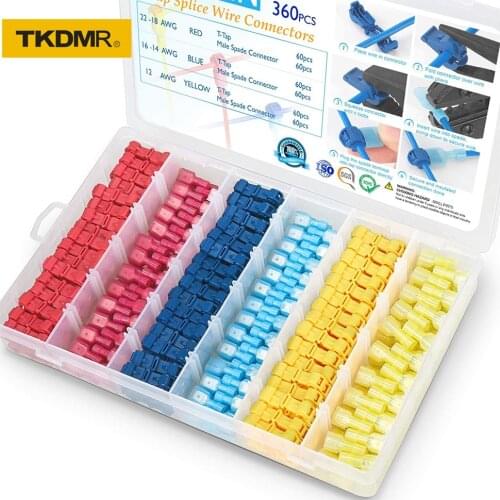 T-tapped wire connector quick splice electrical tap connector and quick disconnect terminal of insulated male head