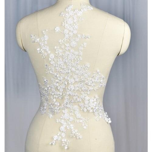 Plum blossom embroidery, lace flower, slice applique, handmade DIY wedding dress, veil material, clothing accessories