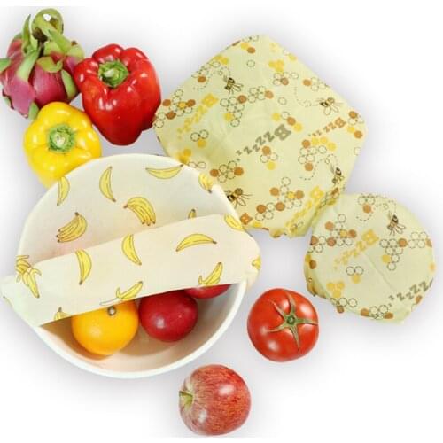 High Quality Party Reusable Bees Wax Wrap Fresh Bag Beeswax Cloth Lid Cover Wrap Food 1Set Hot Sale Stretch Lid