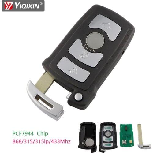 YIQIXIN 4 Button For Bmw 7 Series E65 E66 E67 E68 7B 760i 745i 750i 745Li 750Li Remote Car Key PCF7944 Chip 868/315/315LP/433Mhz