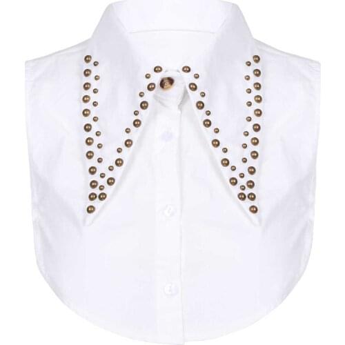 Women Detachable Lapel Shirt Fake Collar DIY Blouse Neck Cover Removable Mock Dickey Half Shirt False Collar Fashion Faux Collar
