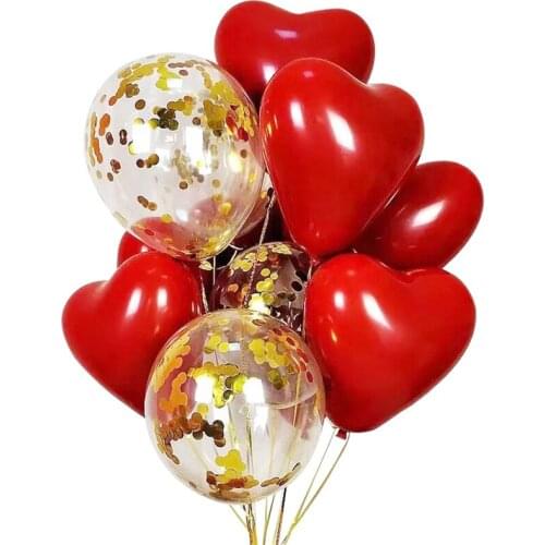 10pcs 10 inch red pomegranate hear latex balloon double layer thickening high quality wedding party birthday decoration ballon