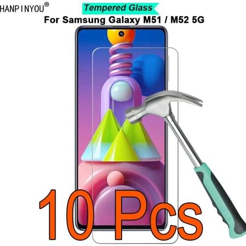 10 Pcs/Lot For Samsung Galaxy M51 M515 6.7" 9H Hardness 2.5D Toughened Tempered Glass Film Screen Protector Guard