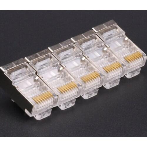 10PCS RJ45 Network Cables Modular Connectors 8P8C CAT5 CAT5e CAT6 For Options UTP Shielded Modular RJ45 Plug Terminals