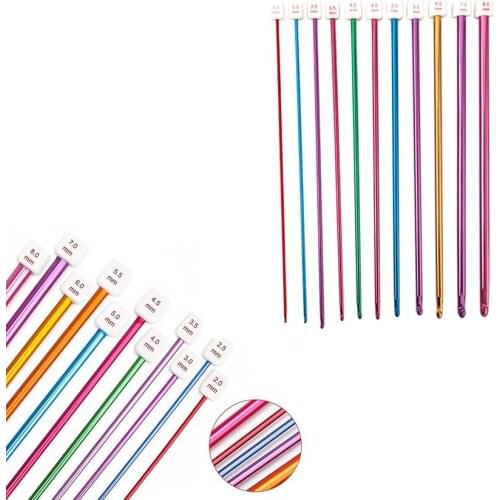 11 Size Tunisian Afghan Crochet Hooks Multicolor Aluminum Knitting Needles Hook Multicolour Crochet Hook 2 - 8 mm